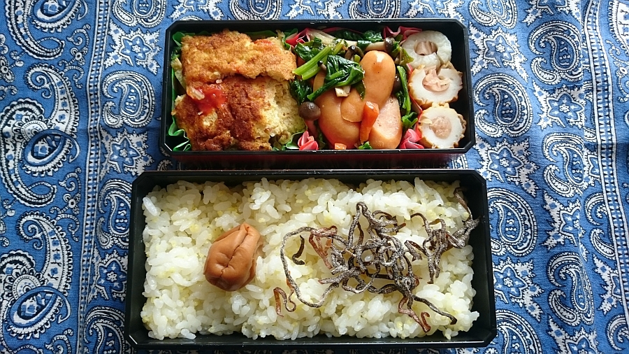オムレツとソーセージの弁当 オムレツとソーセージの弁当
