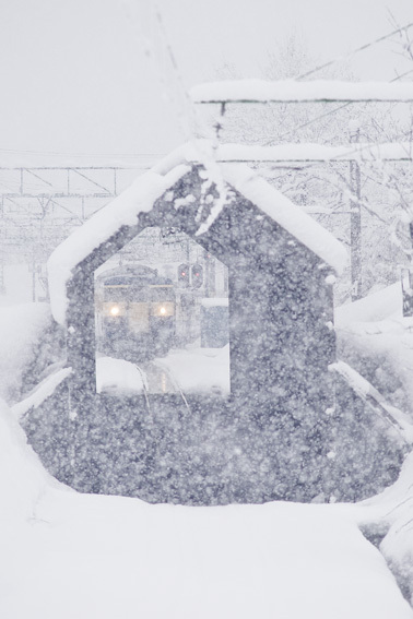 信越山線での「山スカ」 雁木のある二本木スイッチバック 信越山線での「山スカ」 雁木のある二本木スイッチバック
