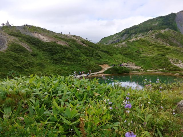 唐松岳日帰り登山　八方池山荘～八方池～唐松岳　剣岳を望む 天空のデッキでアルタン風ウゴジへジャンク