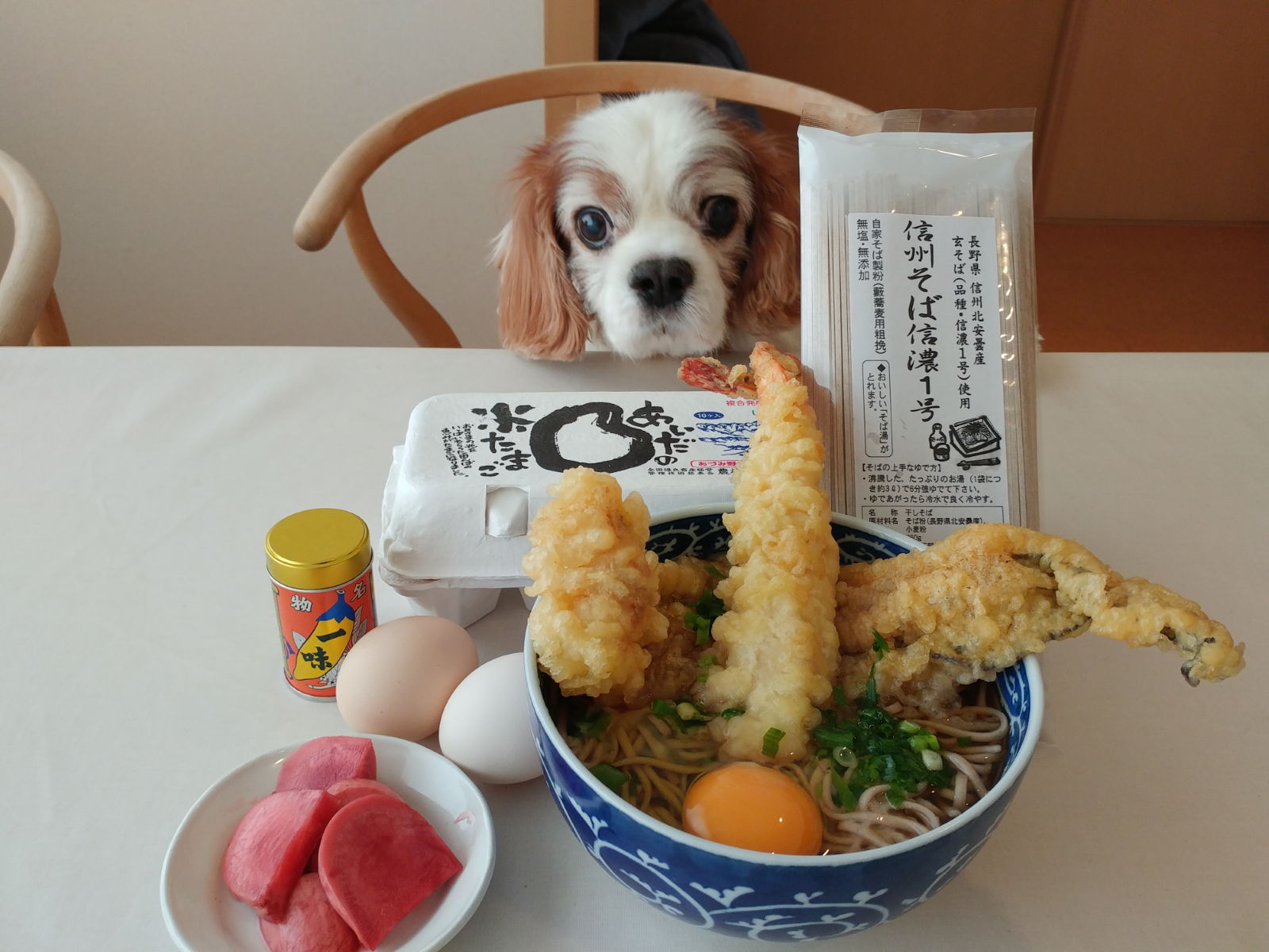 海老穴子天月見そば&マグロユッケ丼 海老穴子天月見そば&マグロユッケ丼