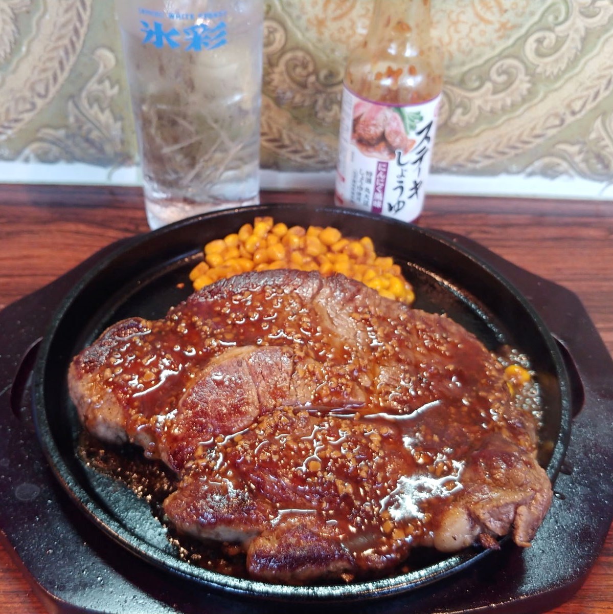 アンガスメガビーフステーキ700g キッコーマンステーキしょうゆにんにく風味 ビストロにし川 @大町市グルメ アンガスメガビーフステーキ700g キッコーマンステーキしょうゆにんにく風味 ビストロにし川 @大町市グルメ