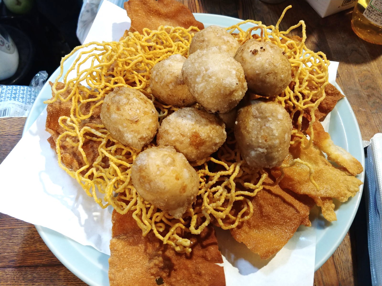 豚ロースカツ3枚のカツ煮&牛ステーキ&鳥の巣ポテト 信州の続深夜食堂 スタンド割烹扇 @大町市超大盛り居酒屋グルメ 豚ロースカツ3枚のカツ煮&牛ステーキ&鳥の巣ポテト 信州の続深夜食堂 スタンド割烹扇 @大町市超大盛り居酒屋グルメ
