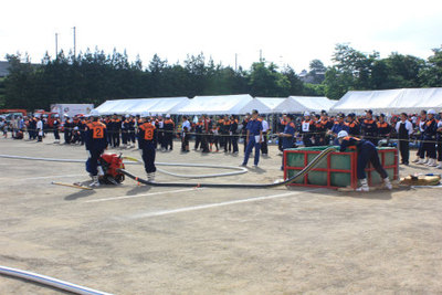 第8回上田市消防団消防ポンプ操法・ラッパ吹奏大会 6月23日に行われる