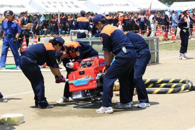 第8回上田市消防団消防ポンプ操法・ラッパ吹奏大会 6月23日に行われる