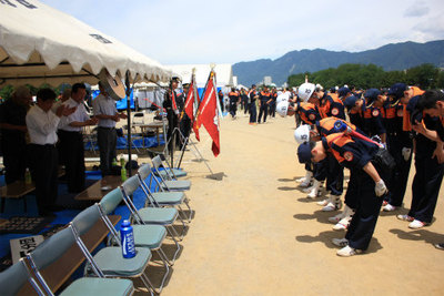 第8回上田市消防団消防ポンプ操法・ラッパ吹奏大会 6月23日に行われる