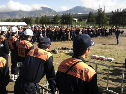 平成25年上小ポンプ操法伝達講習会&水防訓練&上小ラッパ伝達講習会