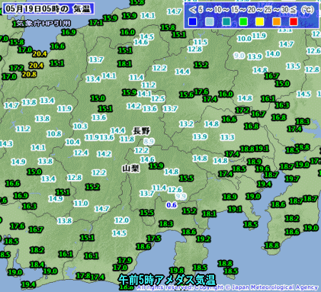 天気予報は当たるのか?(5月19日)