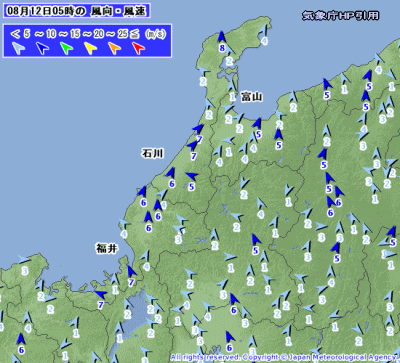台風4号の長野県への影響2(8月12日)台風情報