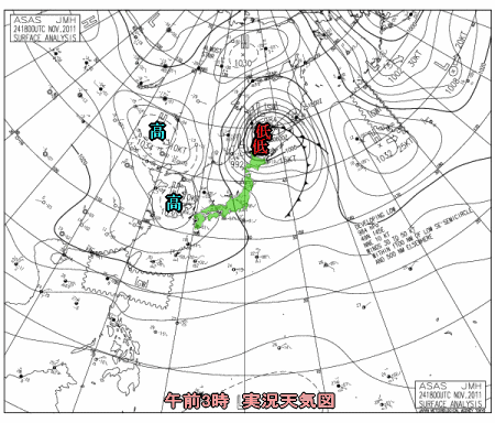 冬型ゆるみ始める、来週の気温かなり高め?(11月25日)