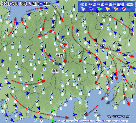 冬型緩む、早くも明日は雨?(12月5日)