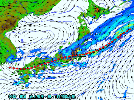 前線南岸へ、涼しい週末へ(8月19日)