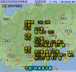 天気予報は当たるのか?(1月3日)
