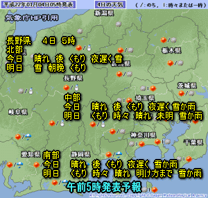 天気予報は当たるのか?(1月4日)