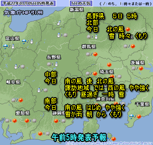 天気予報は当たるのか?(1月5日)