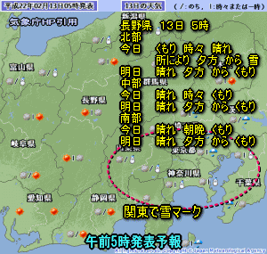 天気予報は当たるのか?(2月13日)