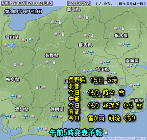 天気予報は当たるのか?(2月15日)