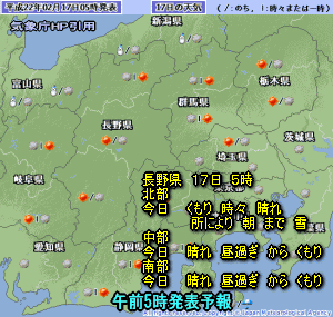 天気予報は当たるのか?(2月17日)