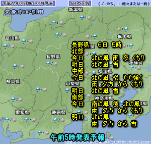 天気予報は当たるのか?(3月6日)