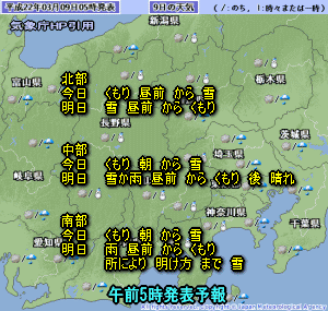 天気予報は当たるのか?(3月9日)