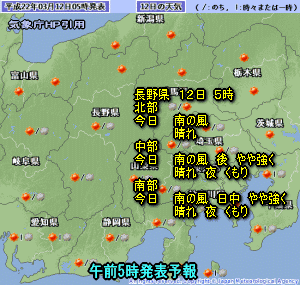 天気予報は当たるのか?(3月12日)