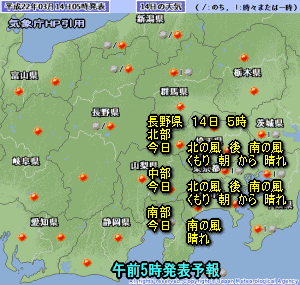 天気予報は当たるのか?(3月14日)