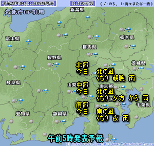 天気予報は当たるのか?(4月11日超簡易版)