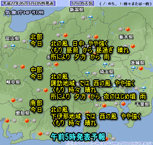 天気予報は当たるのか?(5月12日)