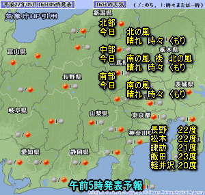 天気予報は当たるのか?(5月16日)