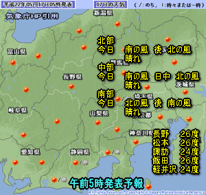 天気予報は当たるのか?(5月17日)