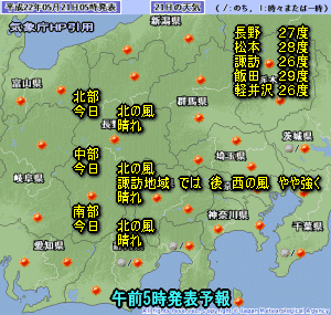 天気予報は当たるのか?(5月21日)