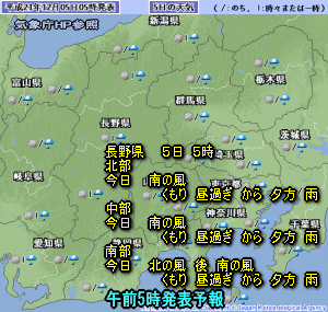 天気予報は当たるのか?(12月5日)