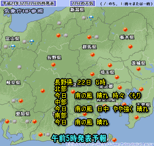 天気予報は当たるのか?(12月22日)