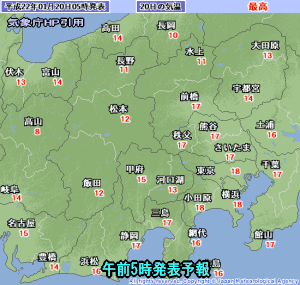 天気予報は当たるのか?(1月20日)