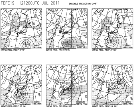 山岳中心の雷雨・台風6号の進路に注目(7月13日)