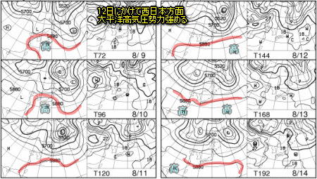 台風9号黄海へ、猛暑とゲリラ雷雨は?(8月7日)