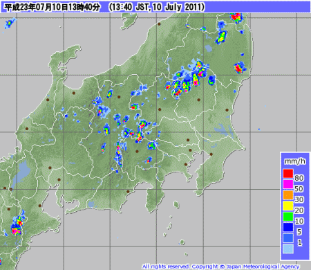 西日本中心の雷雨、東日本も局地的な雷注意(7月11日)