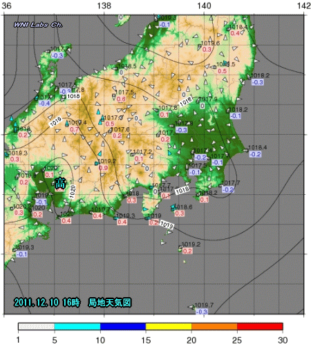 冬型西から緩むも北日本の雪続く(12月11日)