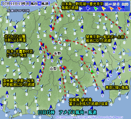 西日本の雷雨拡大、東日本は山沿いで雷雨(7月12日)