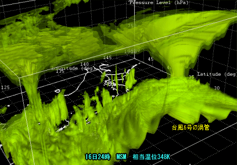 台風6号予想進路と雨と風、局地的雷雨続く(7月16日)