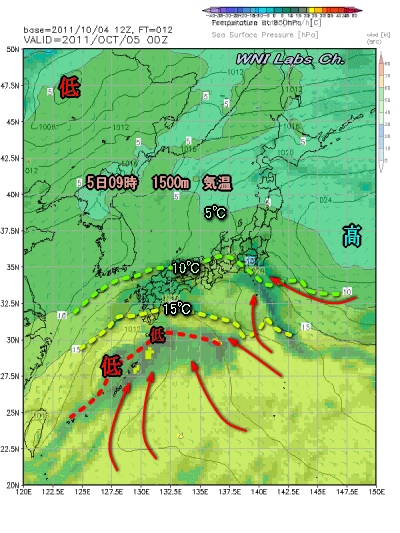秋雨前線活動中、明日にかけて各地で雨(10月5日)