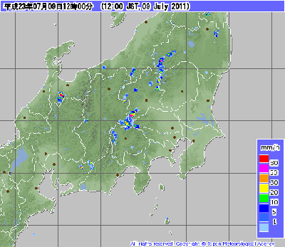 関東甲信中心の雷雨続く、登山注意!(7月10日)
