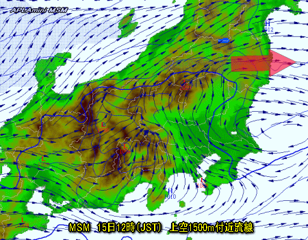 東日本の風向