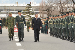 北澤防衛大臣の部隊視察(平成22年1月15日(金)於:陸上自衛隊松本駐屯地)