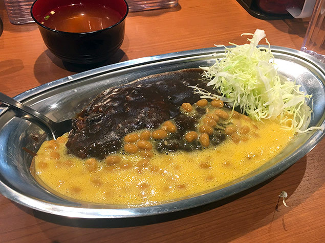 金沢カレー ロースカツに納豆に! 金沢カレー 松本店 納豆トッピング