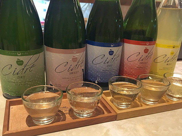 駅前新店 カジュアルバー919 大池ワイナリー シードル飲み比べ