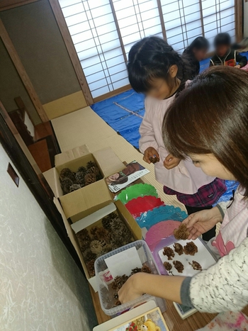木の実でデコレーションケーキ♪ 木の実でデコレーションケーキ♪