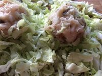 皮なしシュウマイお漬物で♪下味いらずのずくなしレシピ♪