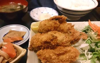 【 写楽 】 長野市北長池 『カキフライ定食 800円』