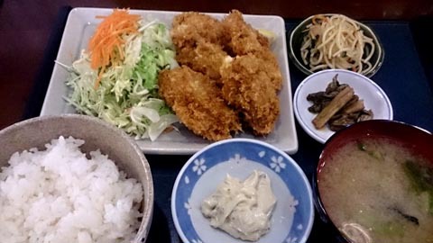 まかない処 写楽 @長野市北長池 「カキフライ定食 850円」