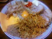 豚五里羅Ⅲ　@長野市篠ノ井 「大ラーメン・生卵・魚粉 980円」